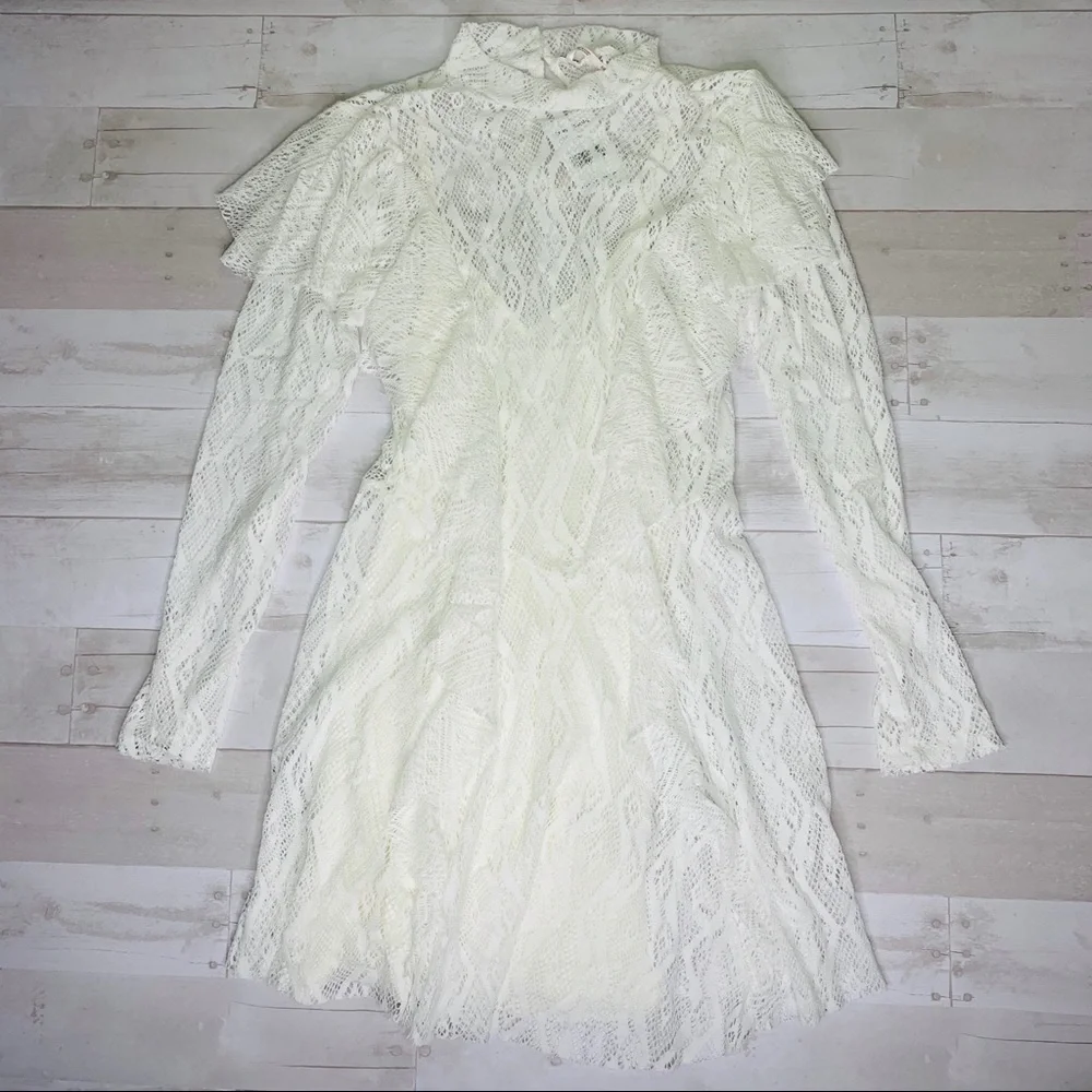 Free People Ivory Mock Neck Lace‎ Dress
